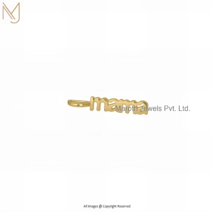 14K Yellow Gold "MAMA" Letter Pendant Jewelry Supplier
