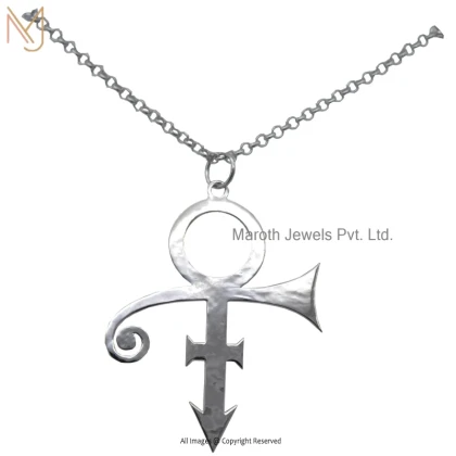 14K White Gold Prince Love Symbol Pendant Custom Jewelry