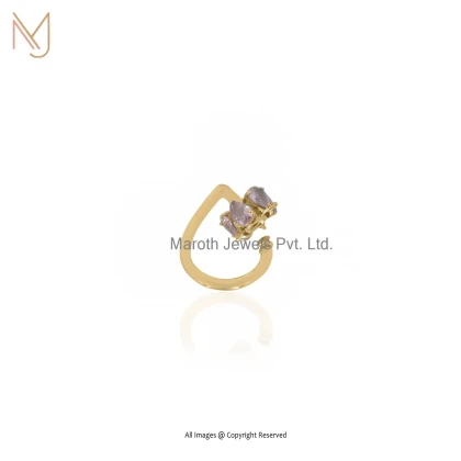 Wholesale 14K Yellow Gold Pink Sapphire Drop Carabiner Lock Jewelry
