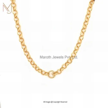14K Yellow Gold Link Charm Chain Necklace Manufacturer