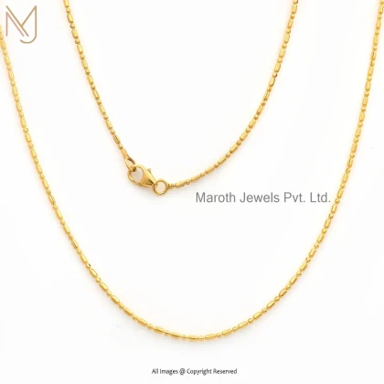 Wholesale 14K Yellow Gold Two Tone Link Charm Chain Necklace Jewelry