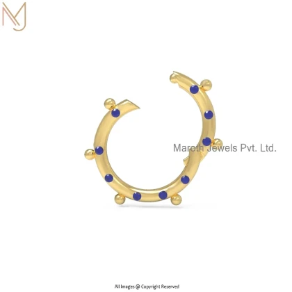 925 Silver Yellow Gold Plated Pave Diamond Gemstone Round Ball Enhancer Lock Charm Holder USA