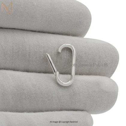 925 Silver Yellow Gold Plated Oval Link Charm Holder Custom Jewelry