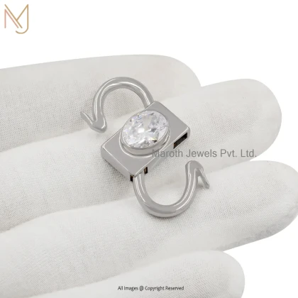 14K Yellow Gold Pink Sapphire Padlock Charm Holder Manufacturer