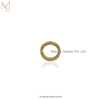 925 Silver Natural Silver Plated Moissanite Circle Enhancer Lock Charm Holder Jewelry Supplier