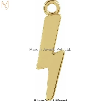 14K Yellow Gold Lightning Bolt Charm Necklace Manufacturer