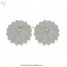14K Yellow Gold Diamond Gemstone Flower Stud Earring Manufacturer