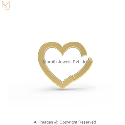 14K Yellow Gold Open Heart Enhancer Charm Holder Manufacturer