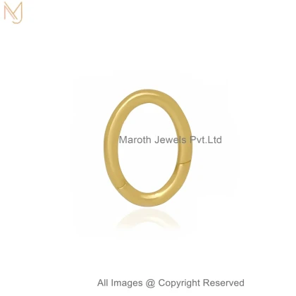 14K Yellow Gold Oval Shaped Charm Holder Jewelry Supplier
