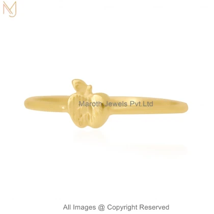 14K Yellow Gold Apple Charm Ring Jewelry Supplier