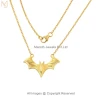 14K Yellow Gold Midnight Bat Necklace Custom Jewelry